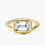 18ct Yellow Gold Bezel Crest Solitaire Lab Diamond Ring front image