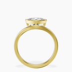 14ct Yellow Gold Bezel Crest Solitaire Lab Diamond Ring side right image one