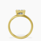 14ct Yellow Gold Bezel Crest Solitaire Lab Diamond Ring side right image one