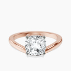 9ct Rose Gold Crest Four Prong Solitaire Lab Diamond Ring front image