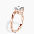 1.49 ct. cushion Crest Four Prong Solitaire Lab Diamond Ring in 14kt rose gold standing product image one