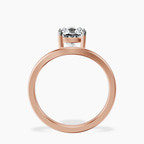1.49 ct. cushion Crest Four Prong Solitaire Lab Diamond Ring in 14kt rose gold side right image one