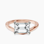 18ct Rose Gold Crest Four Prong Solitaire Lab Diamond Ring front image