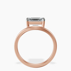 18ct Rose Gold Crest Four Prong Solitaire Lab Diamond Ring side right image one
