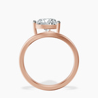 2.70 ct. heart Crest Four Prong Solitaire Lab Diamond Ring in 10kt rose gold side right image one