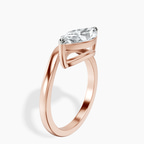 1.39 ct. marquise Crest Four Prong Solitaire Lab Diamond Ring in 14kt rose gold standing product image one