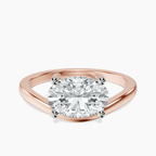 9ct Rose Gold Crest Four Prong Solitaire Lab Diamond Ring front image