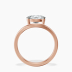 9ct Rose Gold Crest Four Prong Solitaire Lab Diamond Ring side right image one