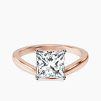 18ct Rose Gold Crest Four Prong Solitaire Lab Diamond Ring front image