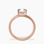 14ct Rose Gold Crest Four Prong Solitaire Lab Diamond Ring side right image one