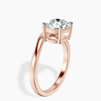 10kt Rose Gold Crest Four Prong Solitaire Lab Diamond Ring standing product image one