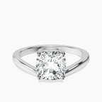 9ct White Gold Crest Four Prong Solitaire Lab Diamond Ring front image