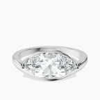 9ct White Gold Crest Four Prong Solitaire Lab Diamond Ring front image