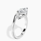 9ct White Gold Crest Four Prong Solitaire Lab Diamond Ring standing product image one