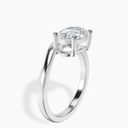 2.99 ct. oval Crest Four Prong Solitaire Lab Diamond Ring in 18kt white gold standing product image one