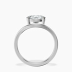 2.99 ct. oval Crest Four Prong Solitaire Lab Diamond Ring in 18kt white gold side right image one