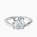 Platinum Crest Four Prong Solitaire Lab Diamond Ring front image