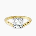 9ct Yellow Gold Crest Four Prong Solitaire Lab Diamond Ring front image