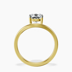 9ct Yellow Gold Crest Four Prong Solitaire Lab Diamond Ring side right image one