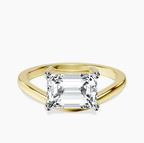 18ct Yellow Gold Crest Four Prong Solitaire Lab Diamond Ring front image