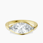 10kt Yellow Gold Crest Four Prong Solitaire Lab Diamond Ring front image