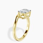 18ct Yellow Gold Crest Four Prong Solitaire Lab Diamond Ring standing product image one