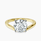 9ct Yellow Gold Crest Four Prong Solitaire Lab Diamond Ring front image