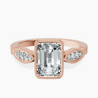 18kt Rose Gold Everly Vintage Bezel Lab Diamond Ring front image