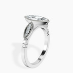 Platinum Everly Vintage Bezel Lab Diamond Ring standing product image one