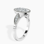 2.99 ct. oval Everly Vintage Bezel Ring in 18kt white gold standing product image one