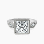 Platinum Everly Vintage Bezel Lab Diamond Ring front image