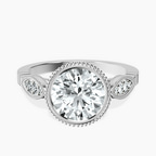10kt White Gold Everly Vintage Bezel Lab Diamond Ring front image