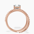 18kt Rose Gold Crest Wrap Four Prong Solitaire Lab Diamond Ring side right image one