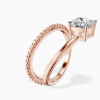 14kt Rose Gold Crest Wrap Four Prong Solitaire Lab Diamond Ring standing product image one