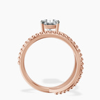 14kt Rose Gold Crest Wrap Four Prong Solitaire Lab Diamond Ring side right image one