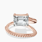 14kt Rose Gold Crest Wrap Four Prong Solitaire Lab Diamond Ring front image