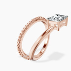 14kt Rose Gold Crest Wrap Four Prong Solitaire Lab Diamond Ring standing product image one