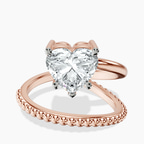 14kt Rose Gold Crest Wrap Four Prong Solitaire Lab Diamond Ring front image