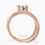 14kt Rose Gold Crest Wrap Four Prong Solitaire Lab Diamond Ring side right image one