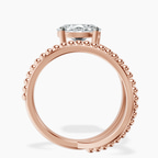 10kt Rose Gold Crest Wrap Four Prong Solitaire Lab Diamond Ring side right image one