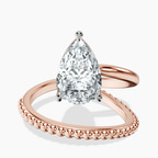 10kt Rose Gold Crest Wrap Four Prong Solitaire Lab Diamond Ring front image