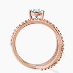 10kt Rose Gold Crest Wrap Four Prong Solitaire Lab Diamond Ring side right image one