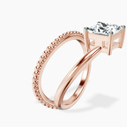 14kt Rose Gold Crest Wrap Four Prong Solitaire Lab Diamond Ring standing product image one
