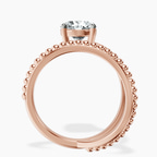 10kt Rose Gold Crest Wrap Four Prong Solitaire Lab Diamond Ring side right image one