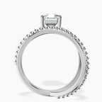 Platinum Crest Wrap Four Prong Solitaire Lab Diamond Ring side right image one
