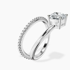 Platinum Crest Wrap Four Prong Solitaire Lab Diamond Ring standing product image one