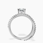 Platinum Crest Wrap Four Prong Solitaire Lab Diamond Ring side right image one