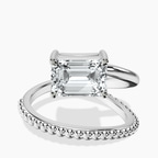 Platinum Crest Wrap Four Prong Solitaire Lab Diamond Ring front image