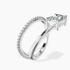 Platinum Crest Wrap Four Prong Solitaire Lab Diamond Ring standing product image one