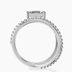 Platinum Crest Wrap Four Prong Solitaire Lab Diamond Ring side right image one